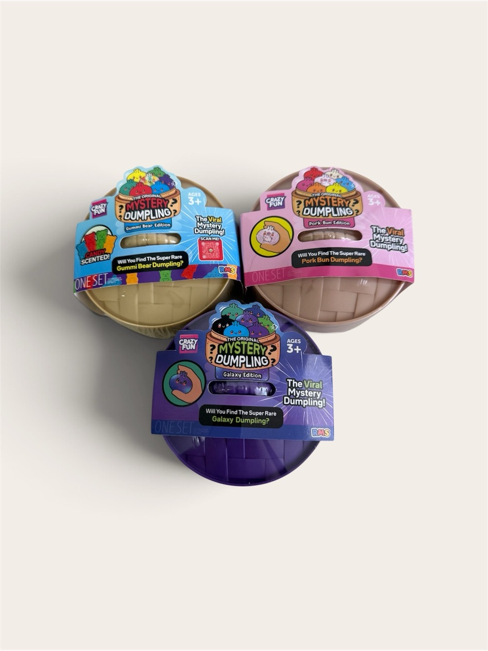 RMS Mystery Dumpling Squishy Lot of 3 Gummi Bear Pork Bun Galaxy NWT